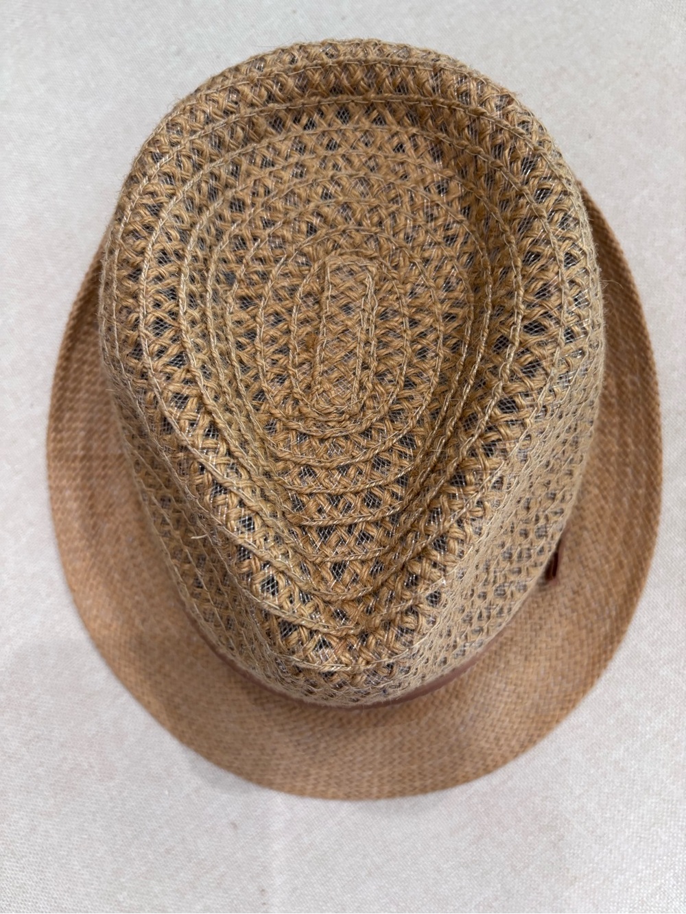 Women's Tan Straw Fedora Hat